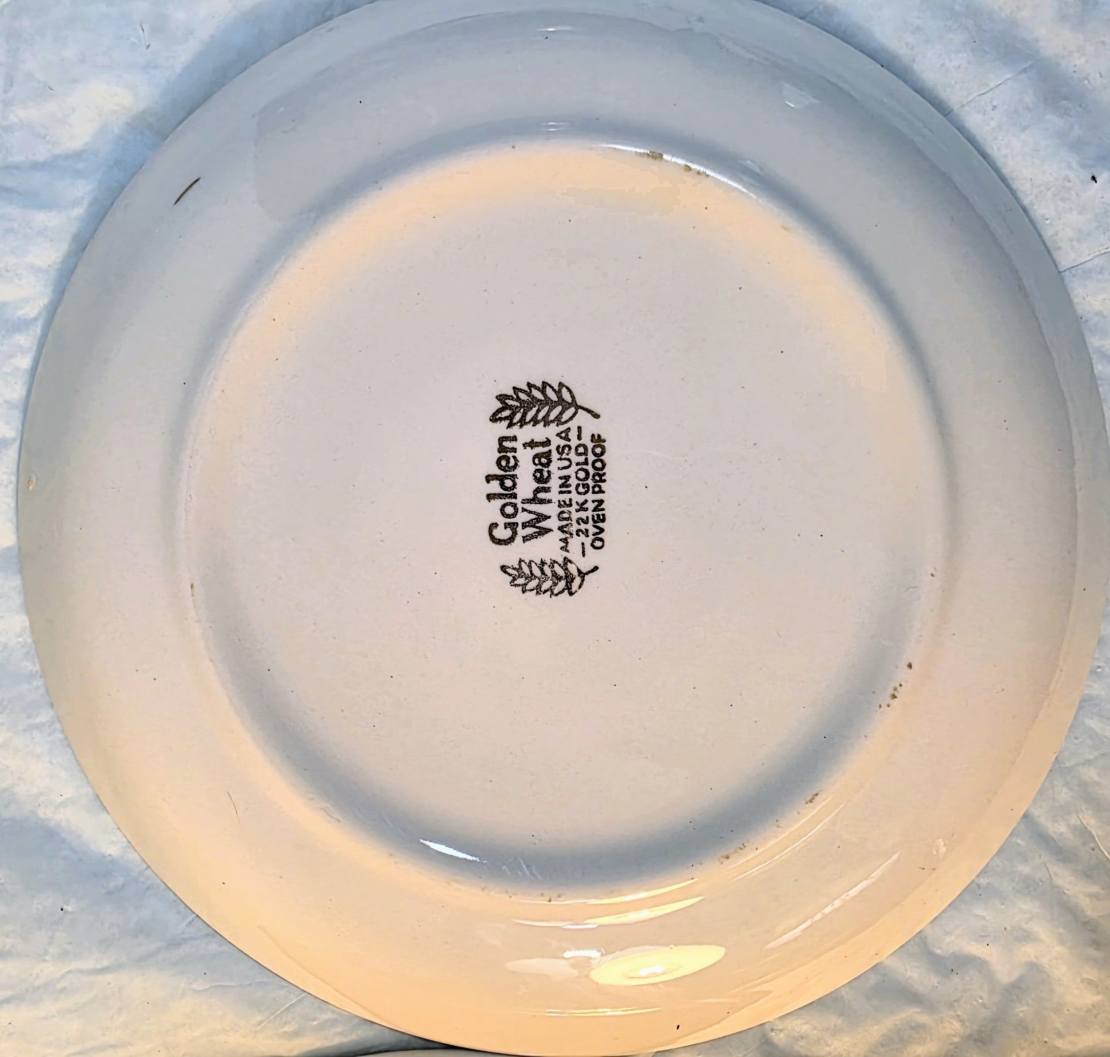 Golden Wheat Cup & Saucer Set 4-Piece (2 Sets) White w/ Gold Trim Japan