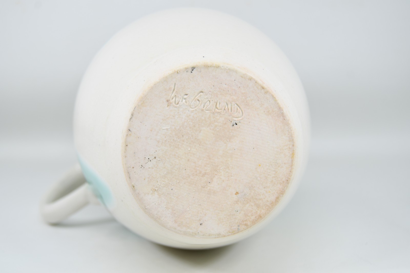 VTG Studio Art Pottery Pitcher Applied Flower Drip Flow Crystalline Glaze Signed