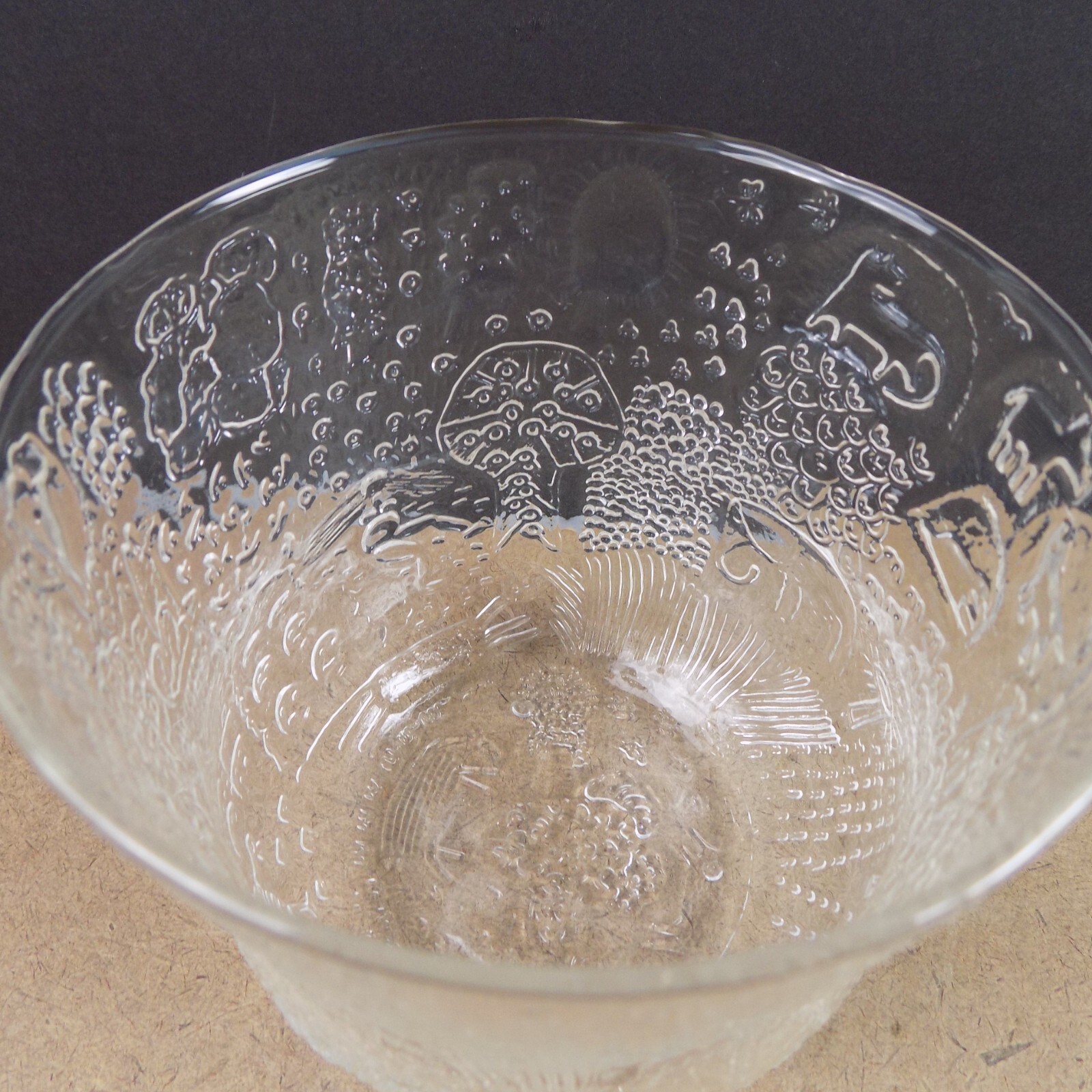 Arabia of Finland Fauna Glass Bowl 5″ x 4-7/8″ Pressed Animals Oiva Toikka