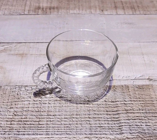 Set Of 4 Vintage Homestead Snack Plates & Cups Federal Glass In Original Box