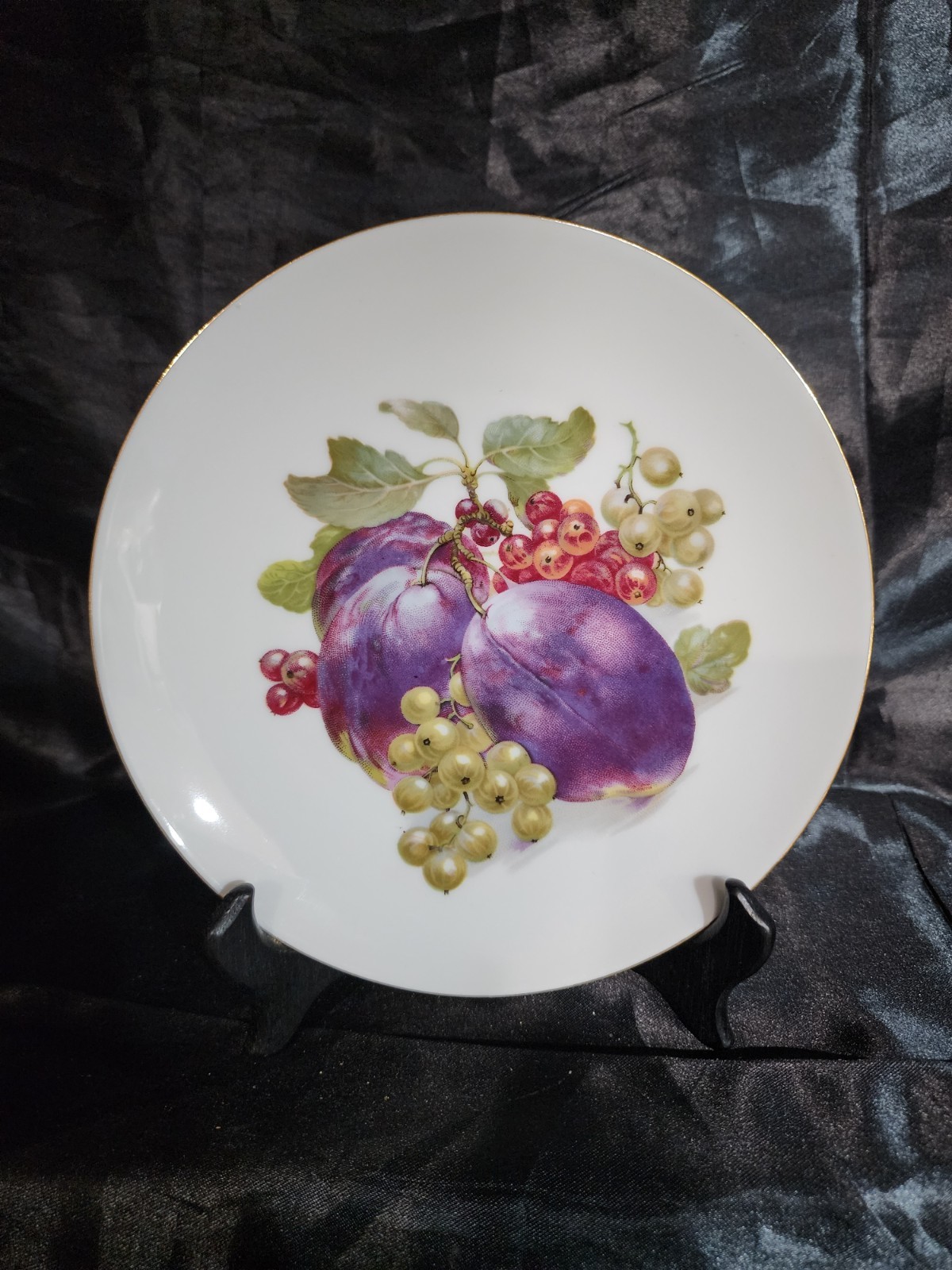 Vintage Bareuther Waldsassen Bavaria Germany Assorted Fruit Wall Plate (5pc)