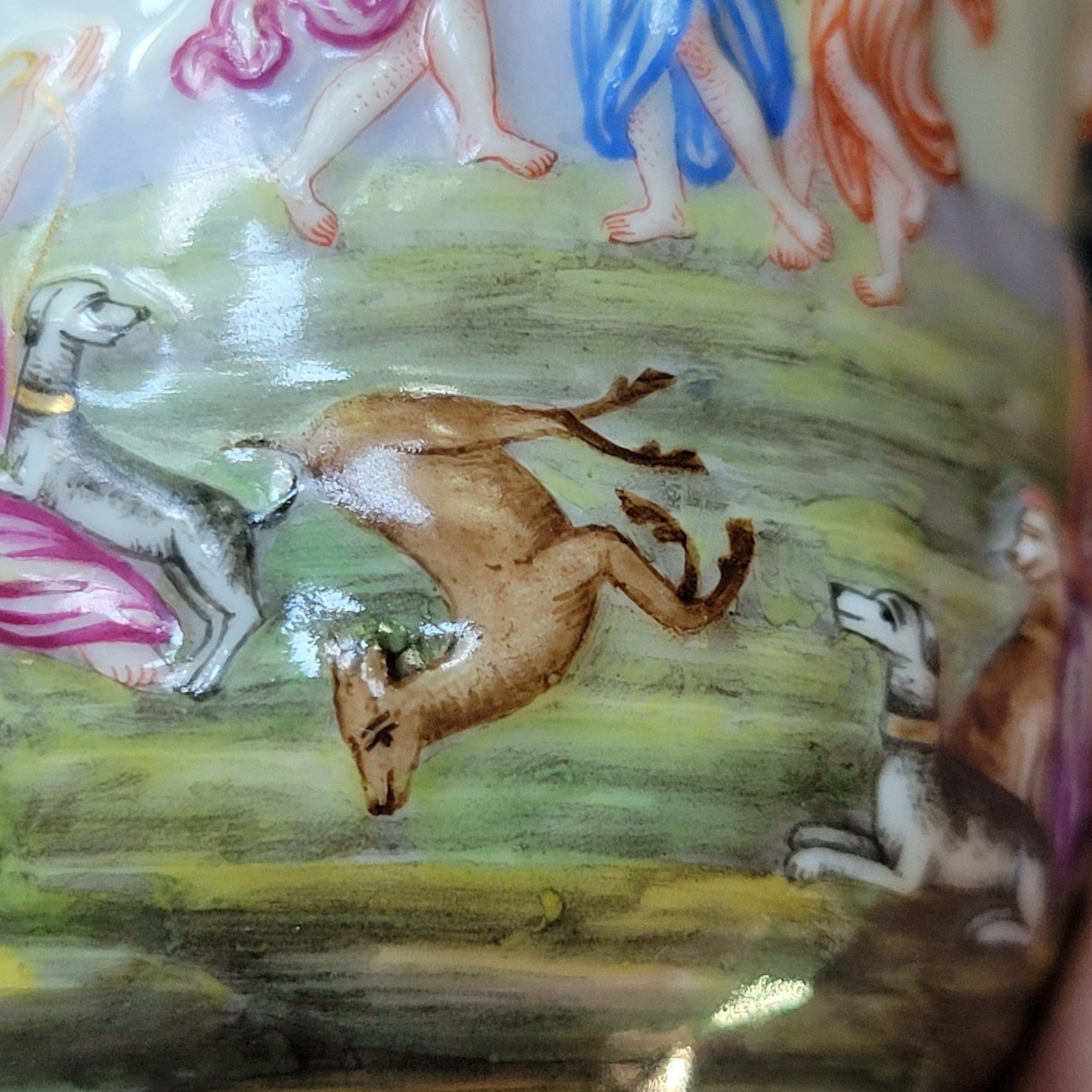 Antique 1800s Ginori Doccia Capodimonte Lidded Porcelain Chocolate Cup Italian