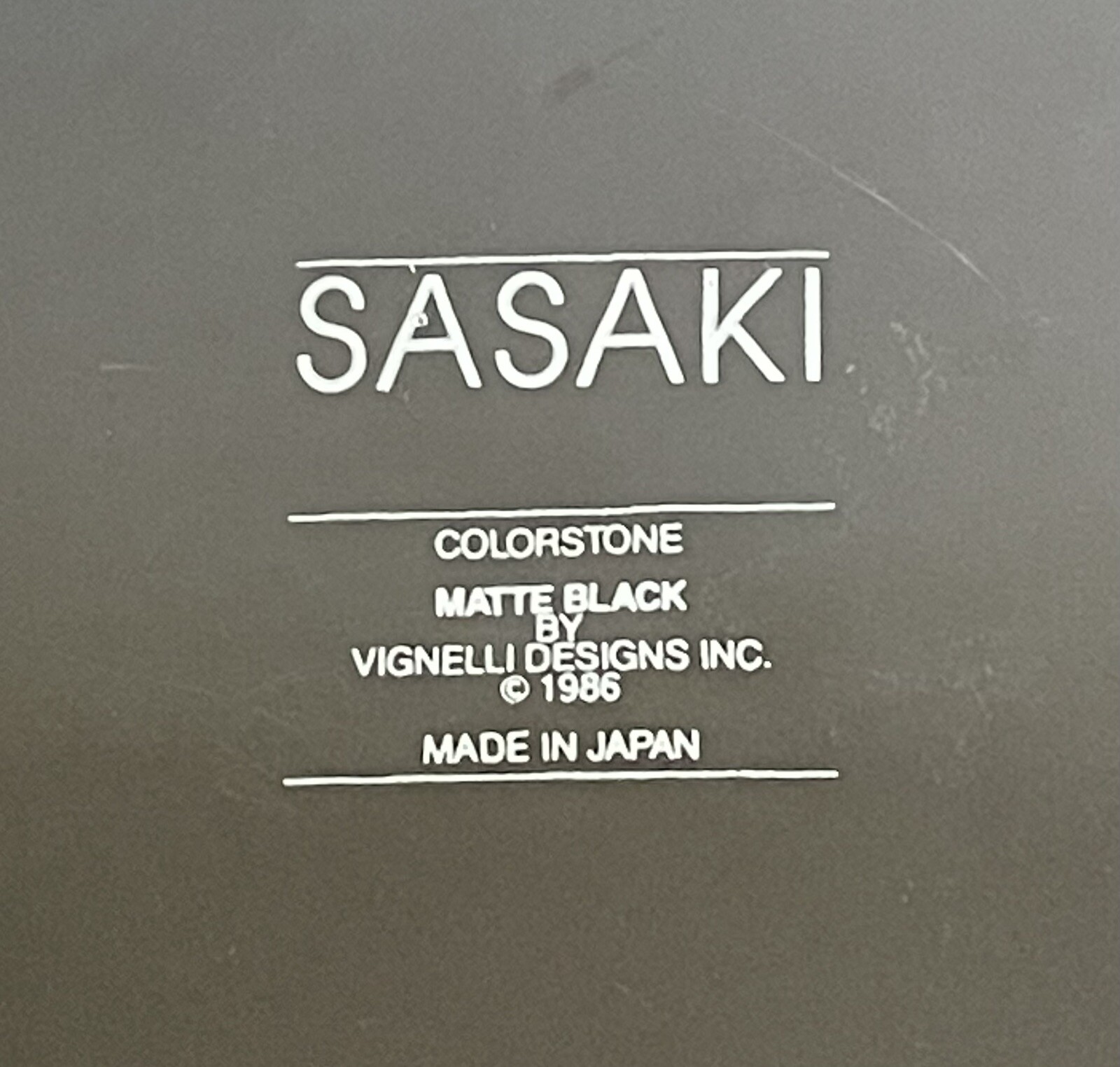 MIXED MISC. LOT Original SASAKI Colorstone Matte Black Vignelli 1980s (8 pieces)
