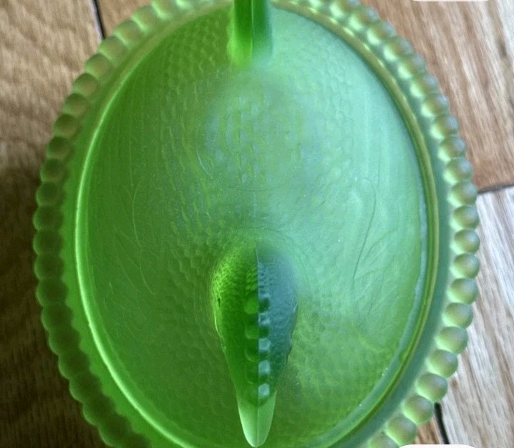 Indiana Glass Hen on Nest Covered Dish w/ Lid Green valuable no chips or Cracks