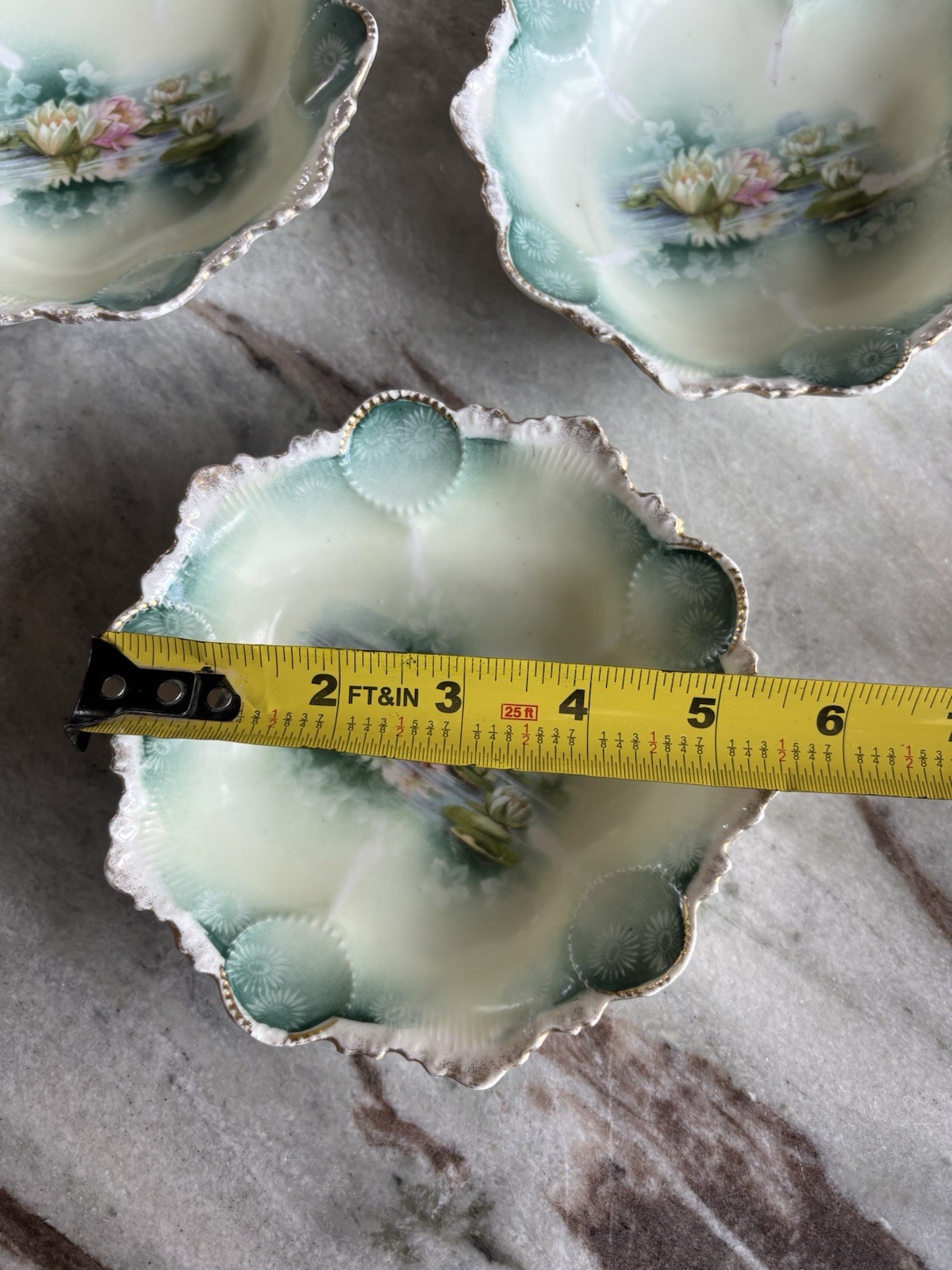 🪷RS Prussia Reflecting Water Lillies Berry Bowls- 5 Inch-Set Of 3🪷