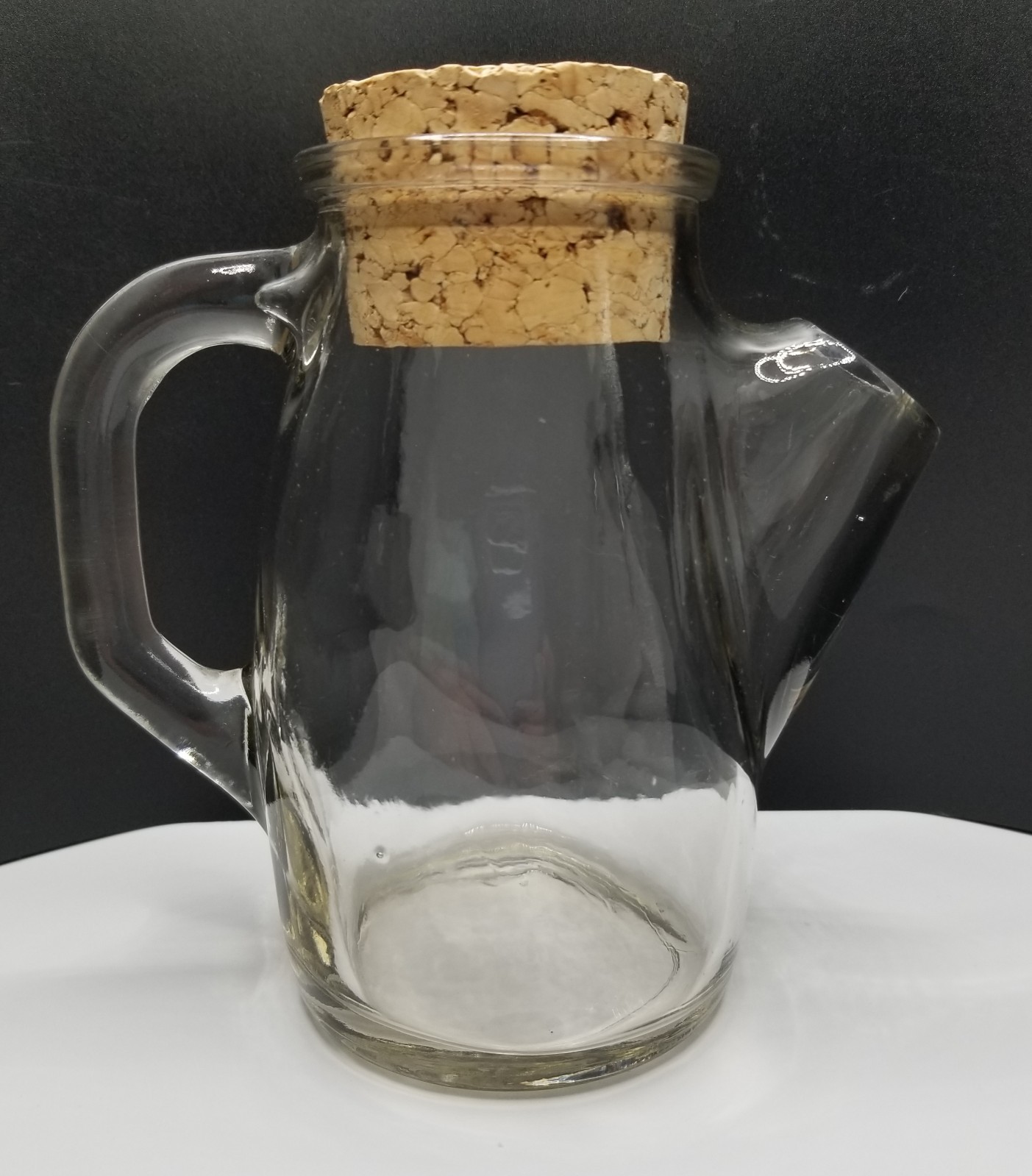 Vintage Wheaton Heavy Glass Candy Nut Server Pitcher Snub Spout Cork 1950s