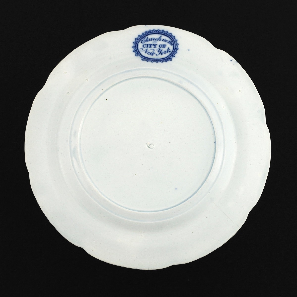 Scarce Antique Historical Staffordshire Dark Blue Transferware NEW YORK Plate