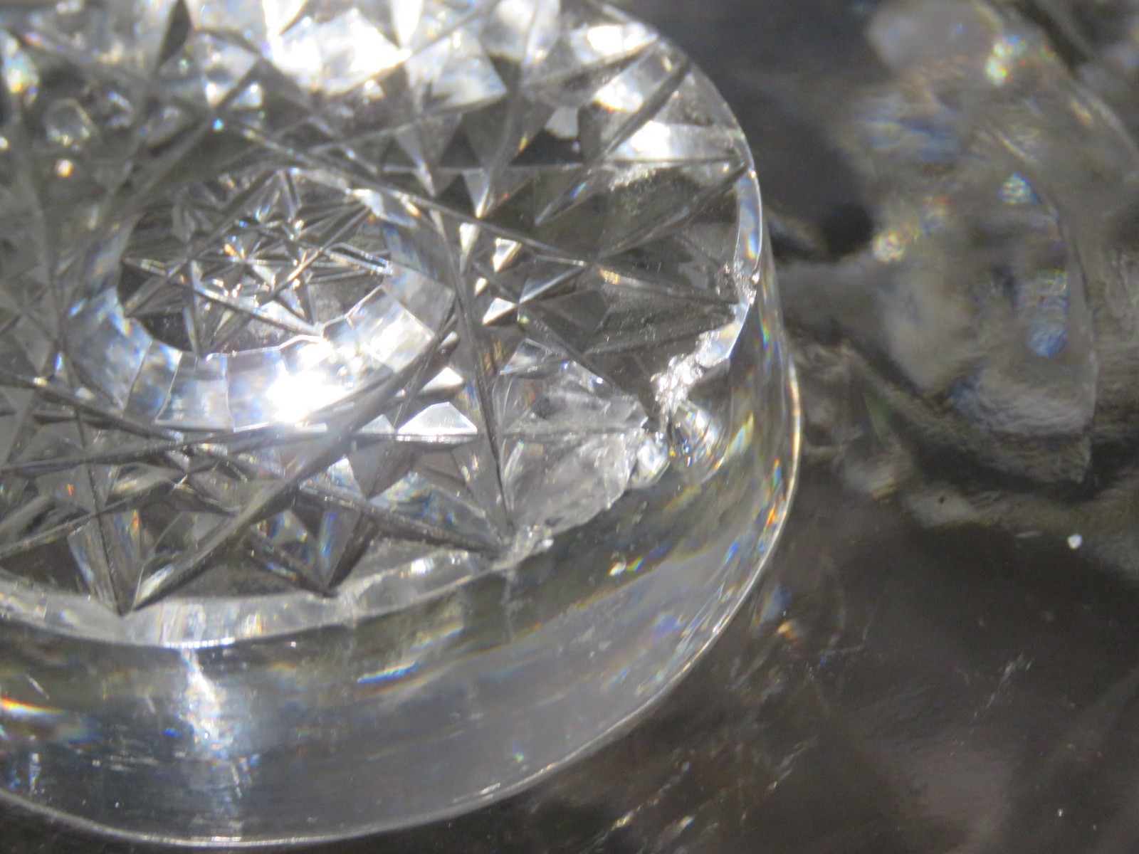 American Brilliant Cut Glass 2 Part Claret Bowl-Daisy Intaglio and Brilliant Cut