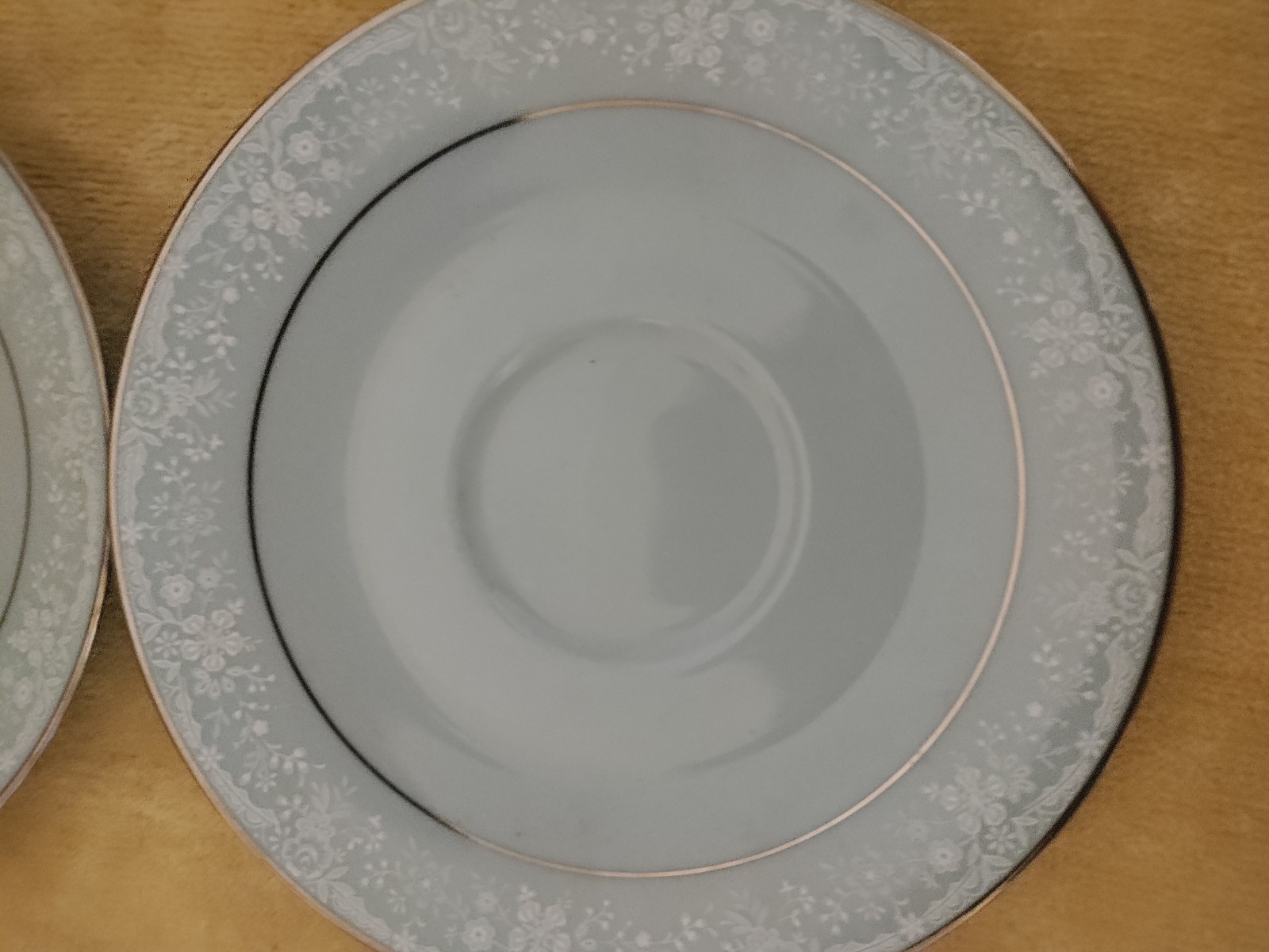 Noritake China Fidelity 4 Cup & 4 Saucers Baby Blue With Gold Trim 8003 W81