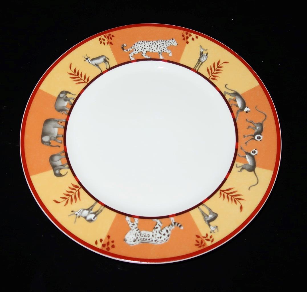 HERMES Porcelain AFRICA Yellow/Orange Salad Plate, 8 3/4″ Across