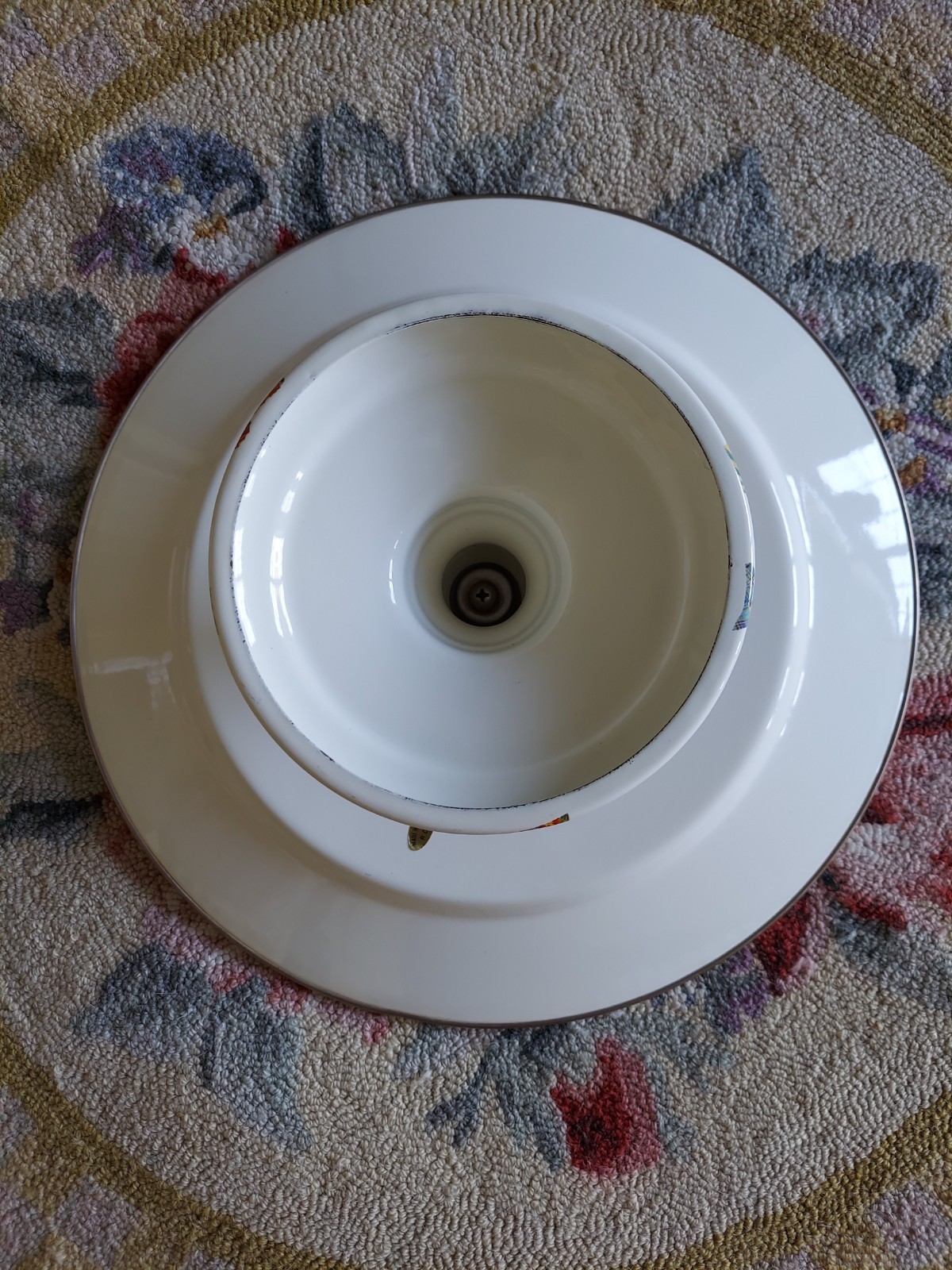 Mackenzie-Childs Butterfly Garden Pedestal Platter With Courtly Check