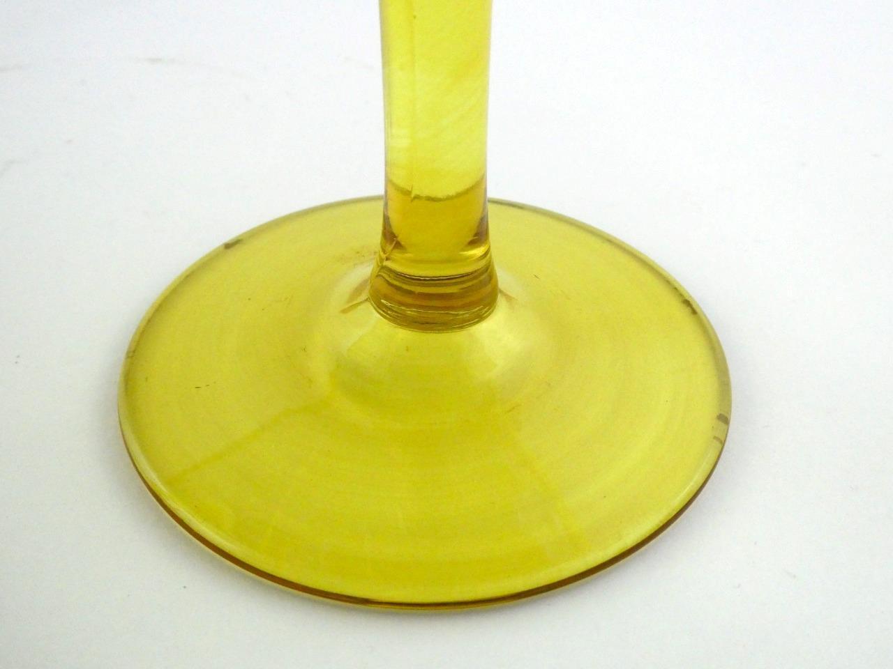 Antique 1900s Era Pair of Yellow and Clear Glass Compotes Swags Baskets VGOOD