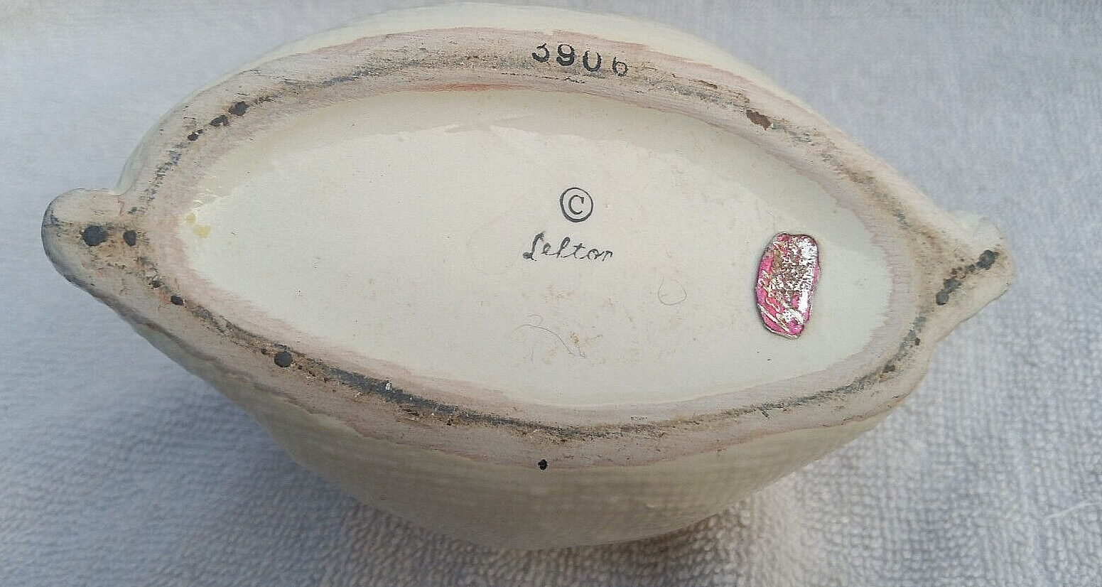 Vintage Lefton “Homemade” Lidded Jam Pot #3906 Ceramic Fruit Jar No Spoon