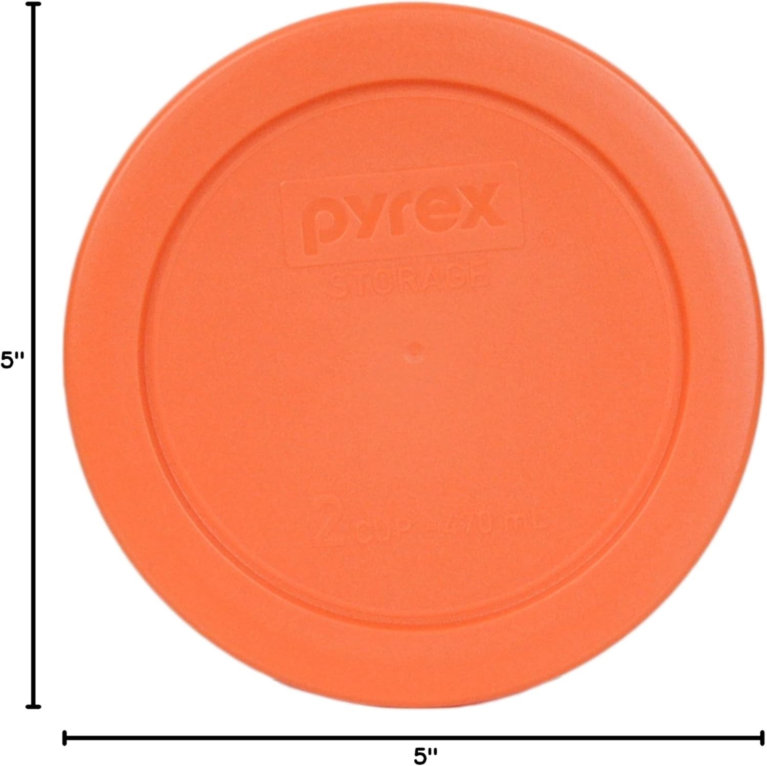 7200-PC Round 2 Cup Orange Storage Lid for Glass Bowls – Genuine Lids – 4 Pa…