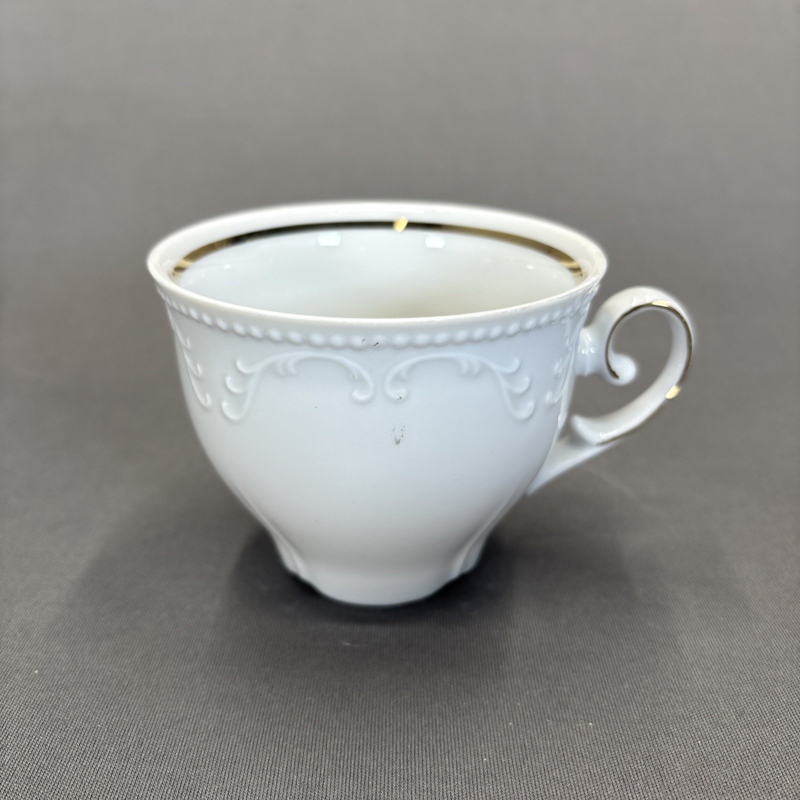 Mitterteich Bavaria Cup and Saucer Set of 4 Gold Trim Verge Embossed Scrolls