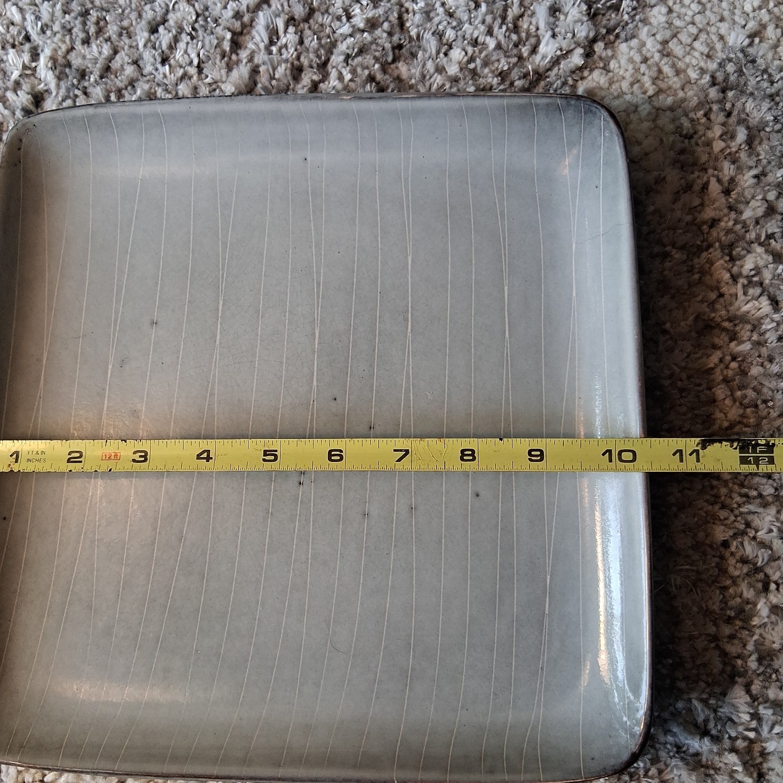 Project 62 Solene Blue-Gray Stoneware Set Of 2 Square Dinner Plates 10 3/8”