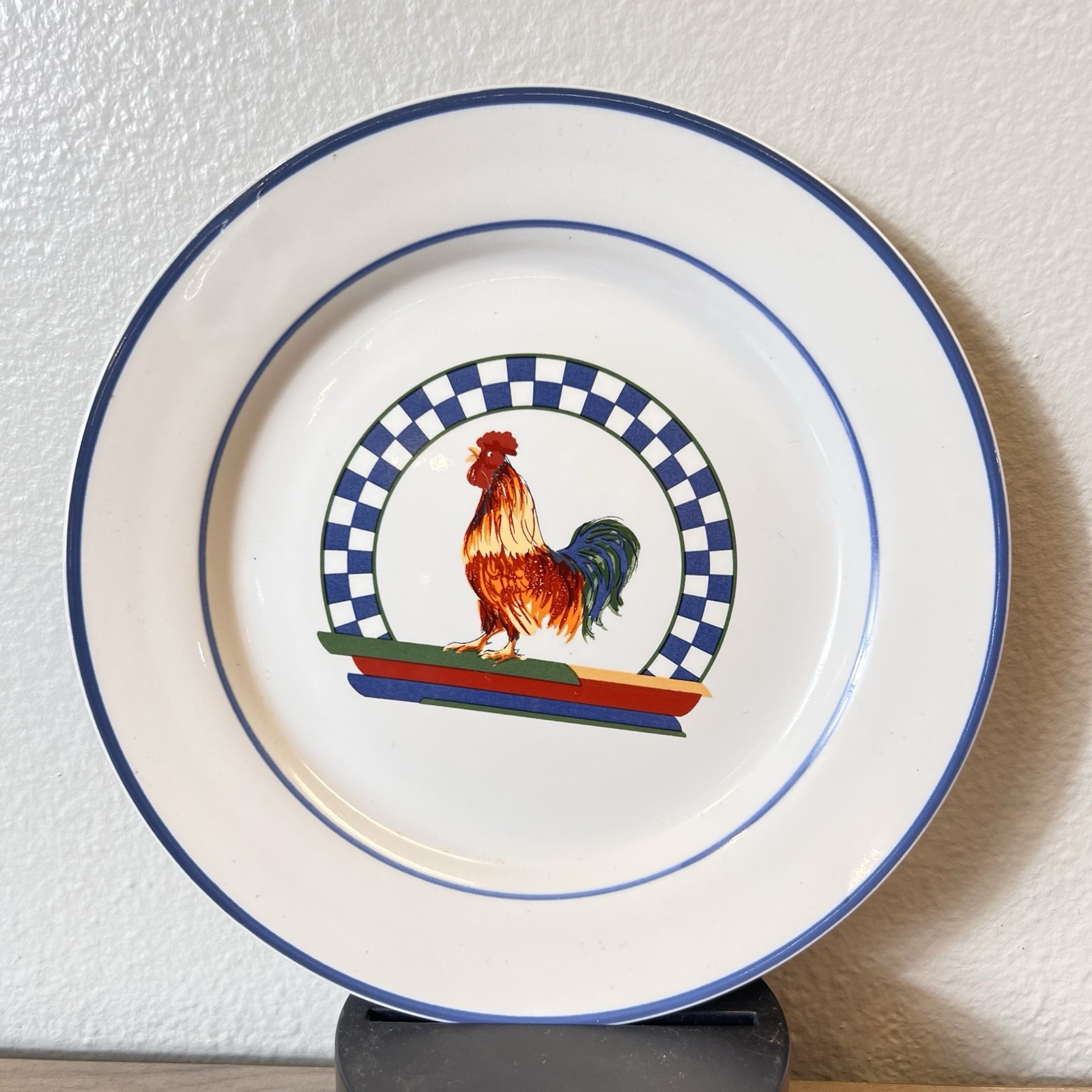 Vintage Century Stoneware Remy Blue Rim Salad Plate 7.75” Made in Thailand