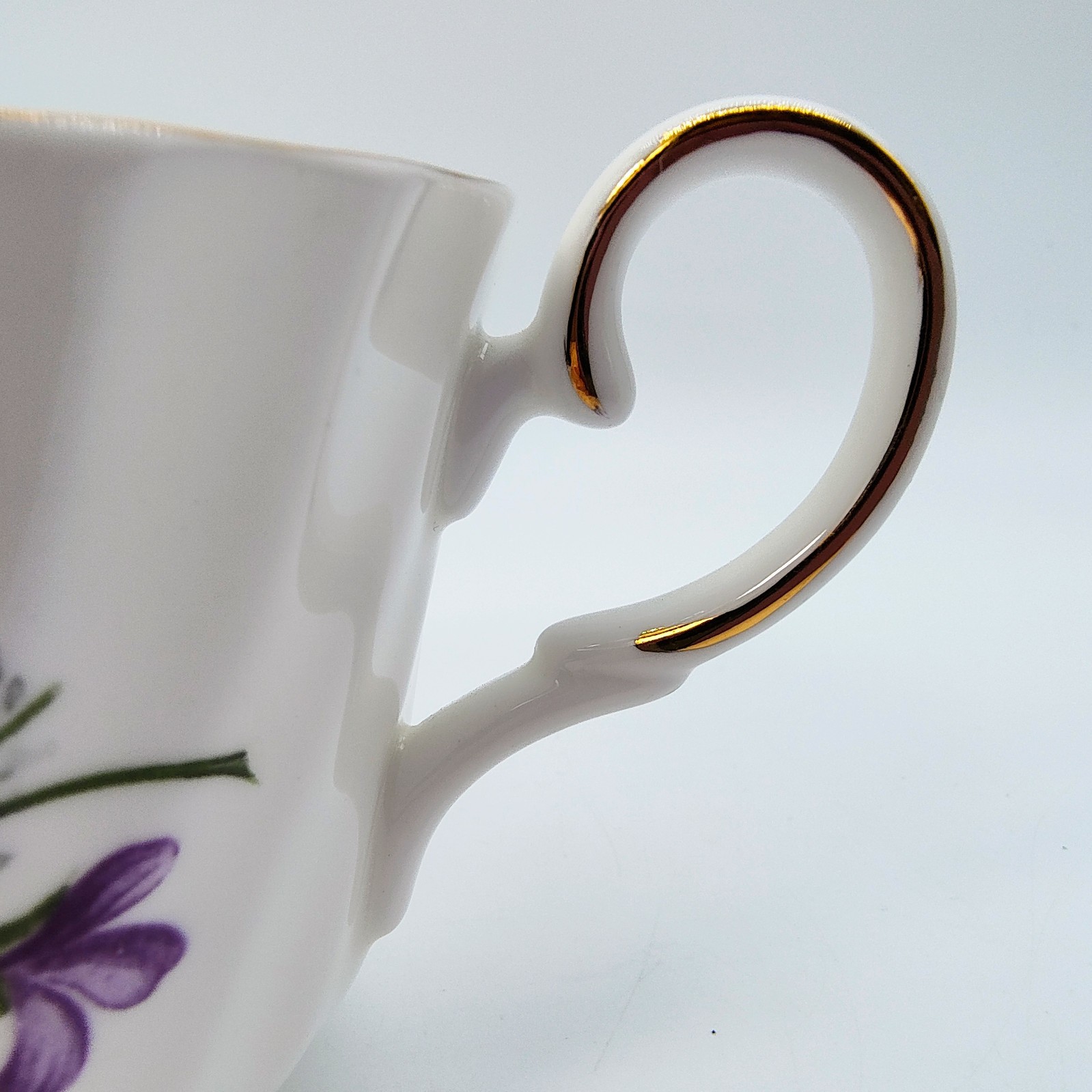 Vintage Staffordshire Collection Daughter Teacup & Saucer Violets Floral England