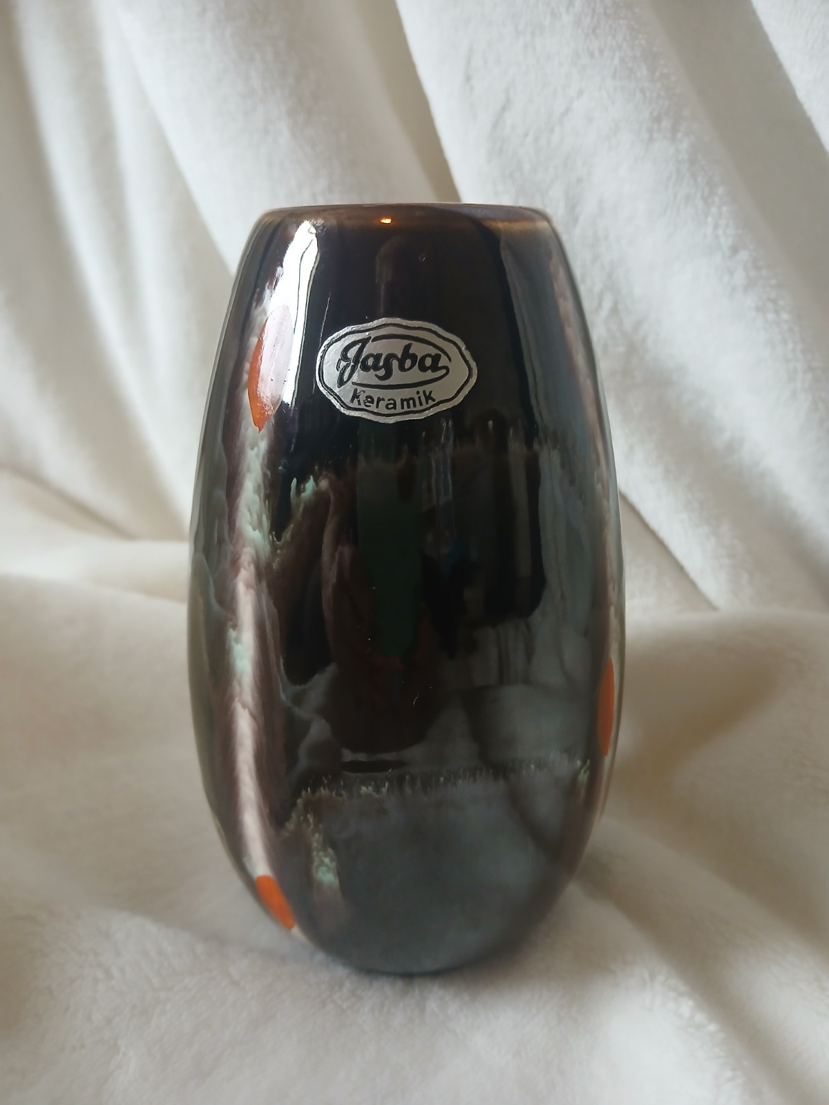 Jasba Keramik Art Pottery 5.75″ Brown Vase Germany 131/14 1950s