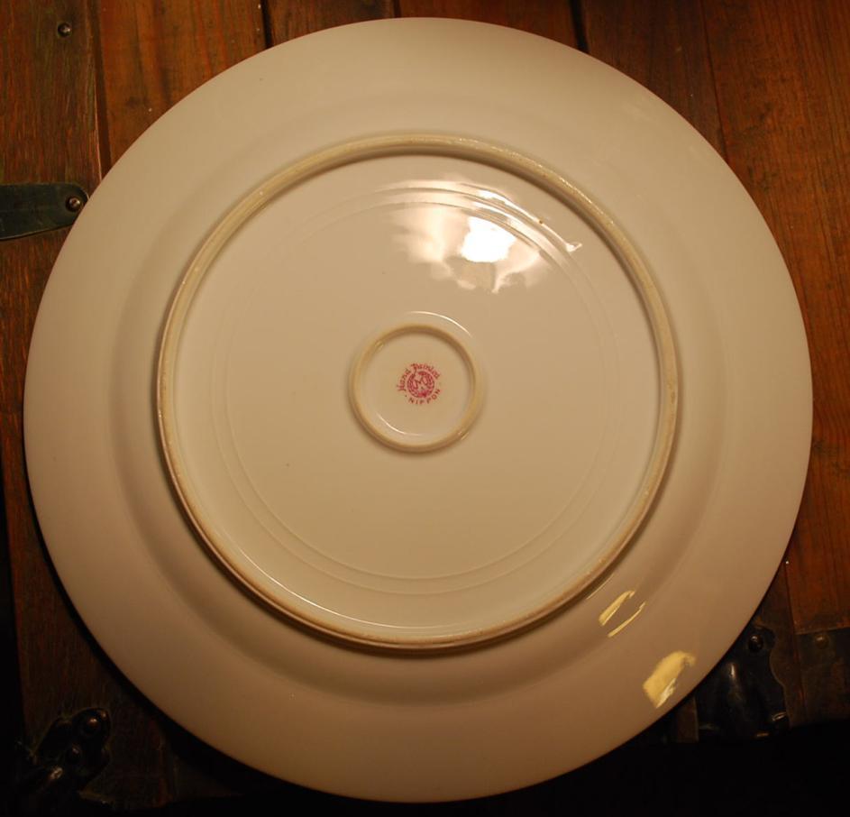 Vintage Noritake 12″ Plate Platter GOLD MORIAGE BEADING Hand Painted Nippon ‘M’