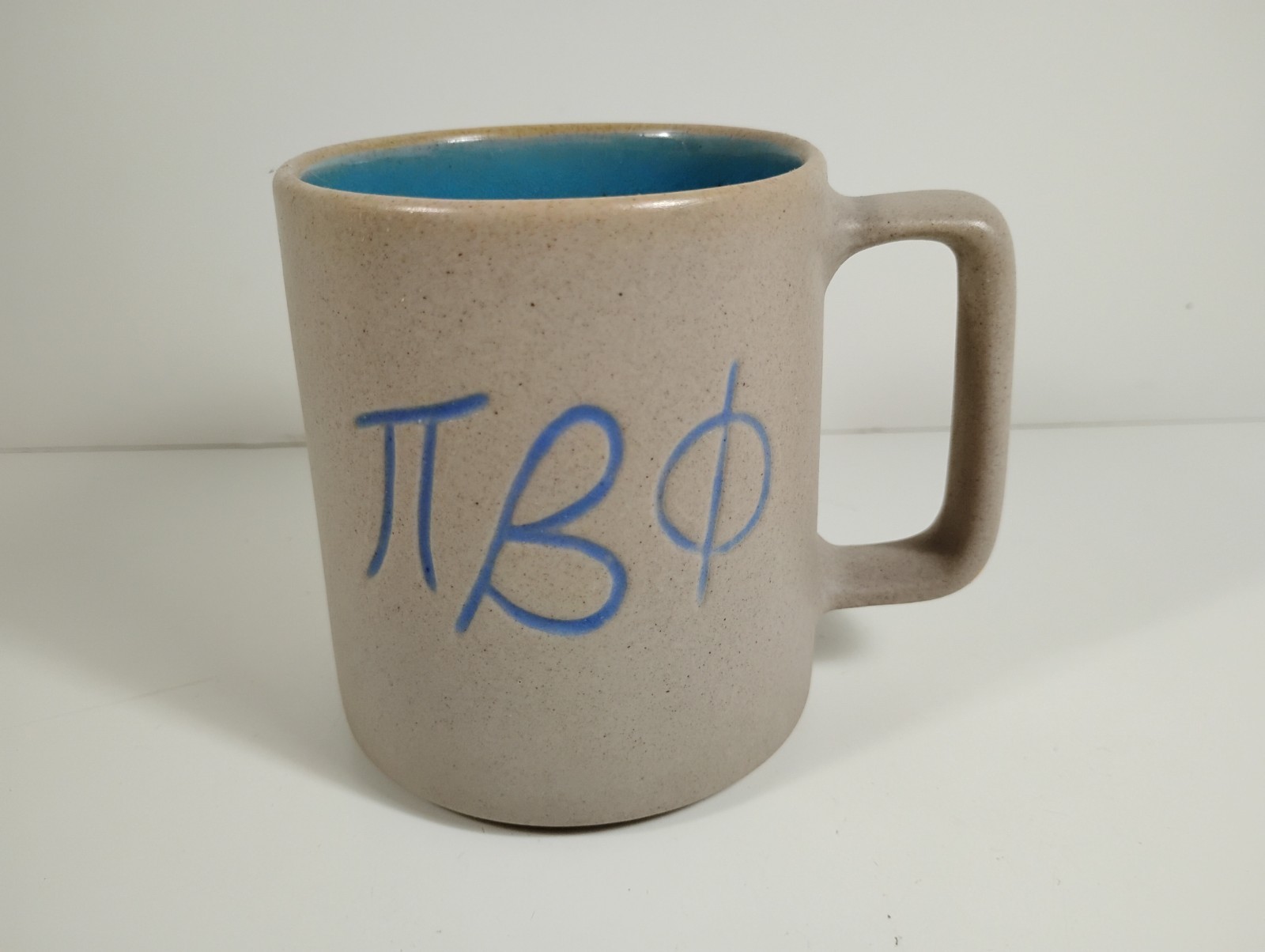 Pigeon Forge Pottery Pi Beta Phi Sorority Coffee Mug Cup Stoneware Blue Gray