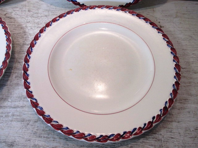 Vintage Mid-Century Set of 4 Vernon Kilns MONTEREY Dinner Plates 10-3/8″