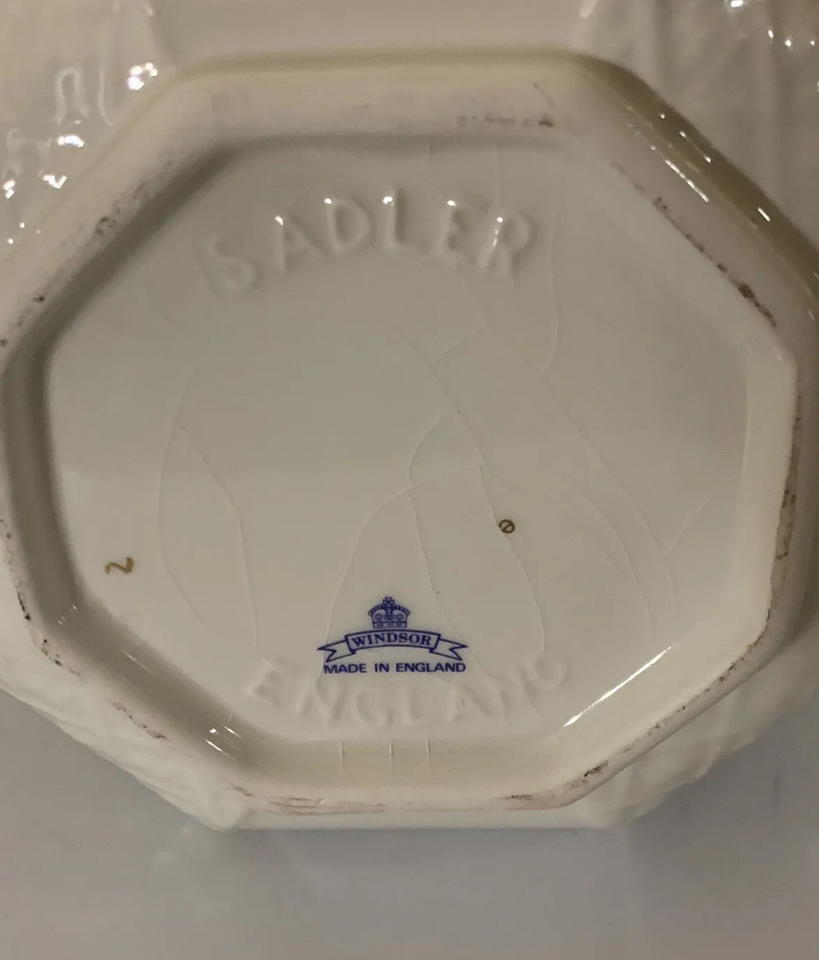 Vintage SADLER WINDSOR England FLORAL Basket Weave Hexagon TEAPOT