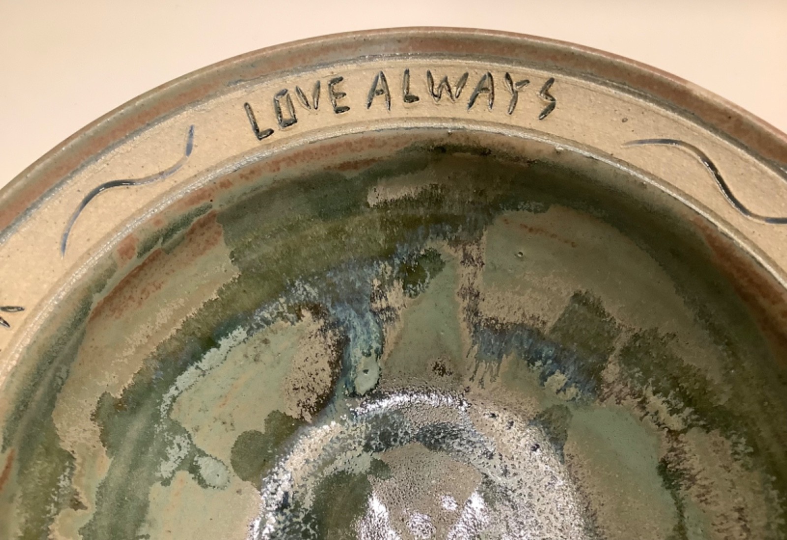 Bryan Becker Clay Werks Studio Pottery Blessings Bowl Gift Home Decor 8.25″