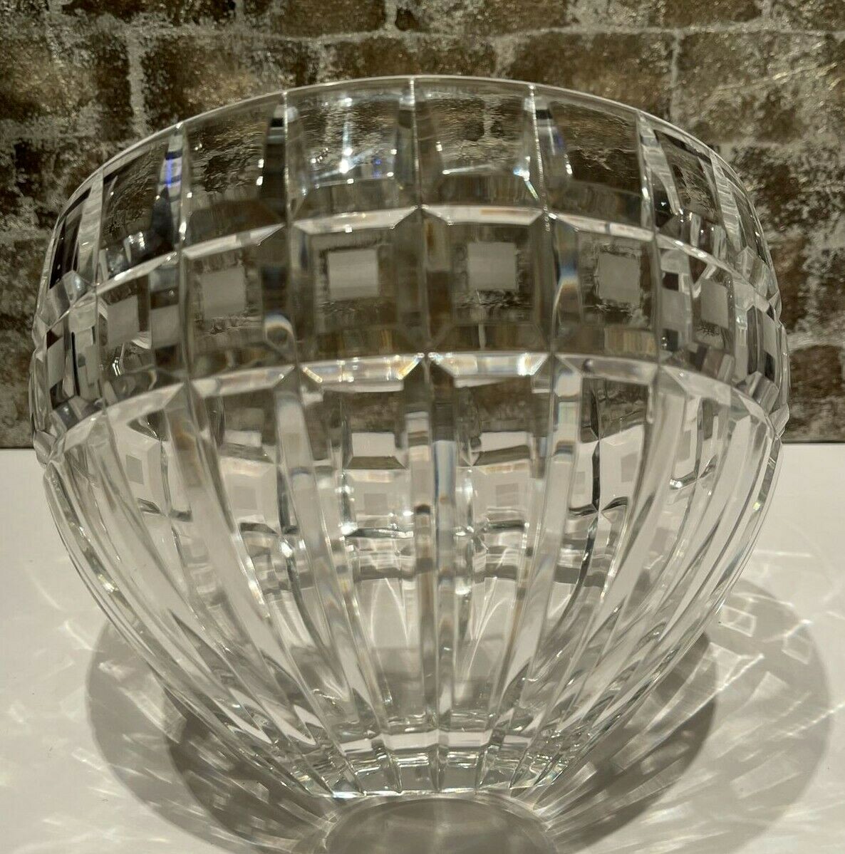 Waterford Marquis Quadrata Glass Bowl Clear & Frosted Cut Crystal