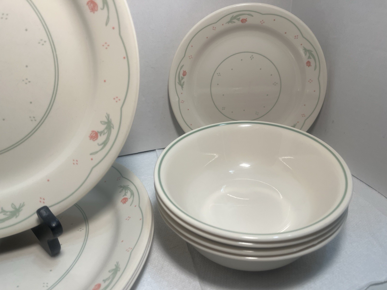 Corning Corelle Calico Rose Dish Dinner 12 Piece Lot See Description 3412