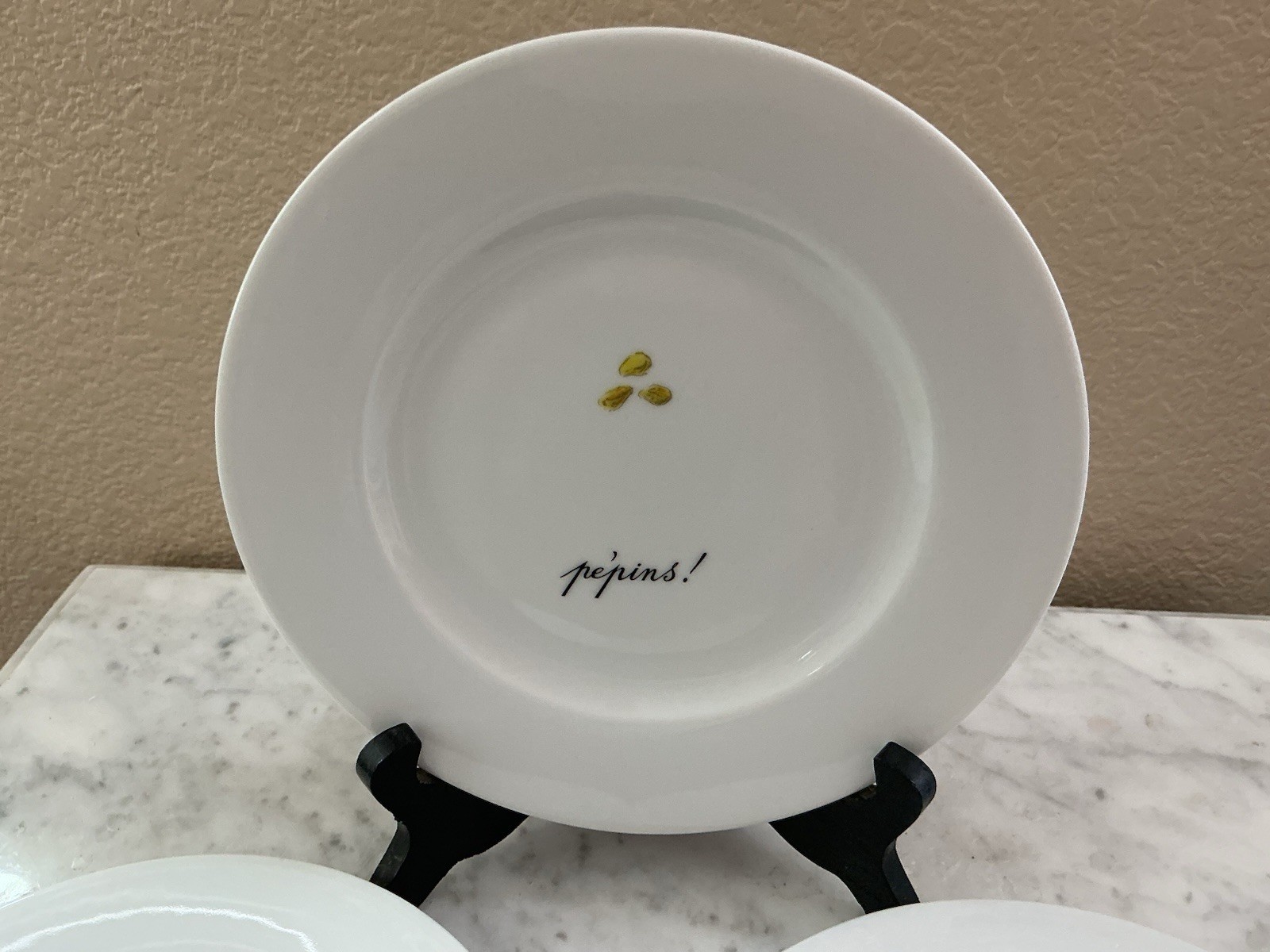 LIMOGES Porcelaine de Sologne Lemon Citron Canapé Set Of 3 Plates 7.25″