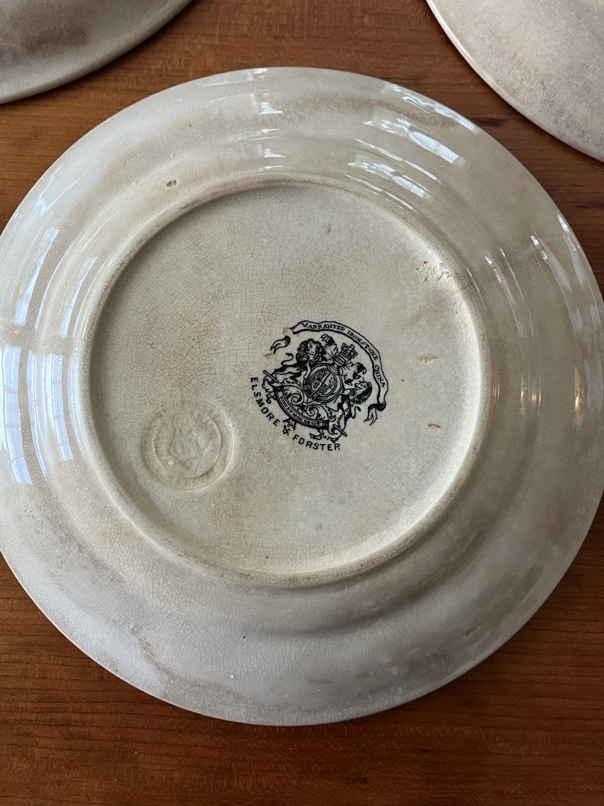 Elsmore And Forster Ironstone China Wheat Plates Lot Of 3