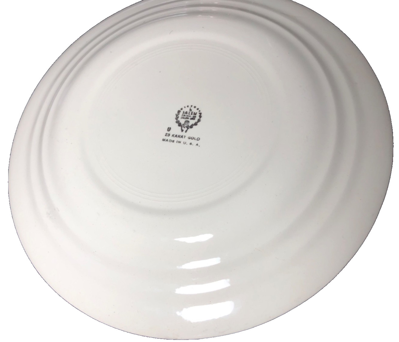 Victory by Salem China Ivory Plate 9.5” SLM22 P.P. Floral – w 23K Gold Trim