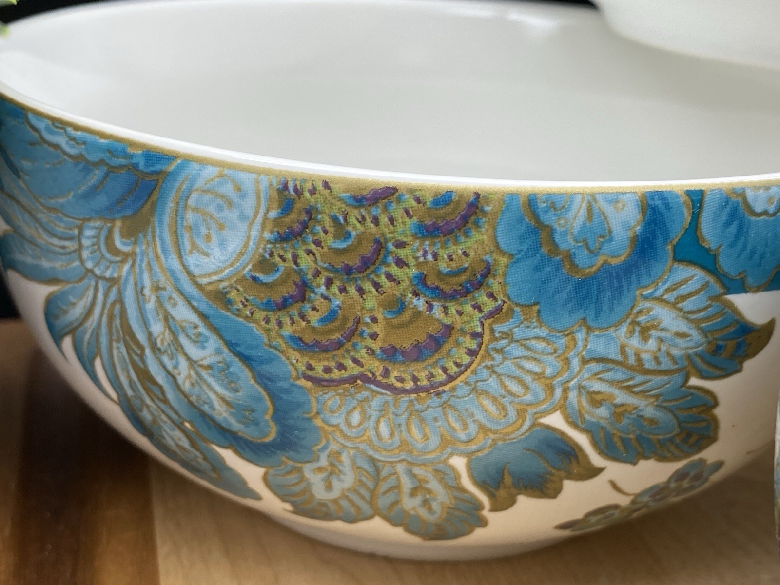 222 FIFTH Eliza Teal FINE PORCELAIN 5.50″ x 3″ Soup Bowls (SET OF 4) NEW