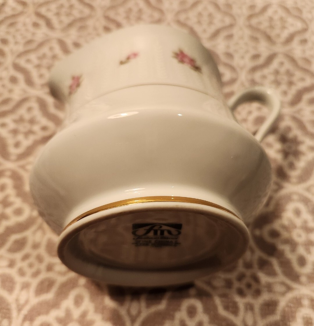 Fashion Manor Fine China PINK BLOSSOM creamer with Gold Accents