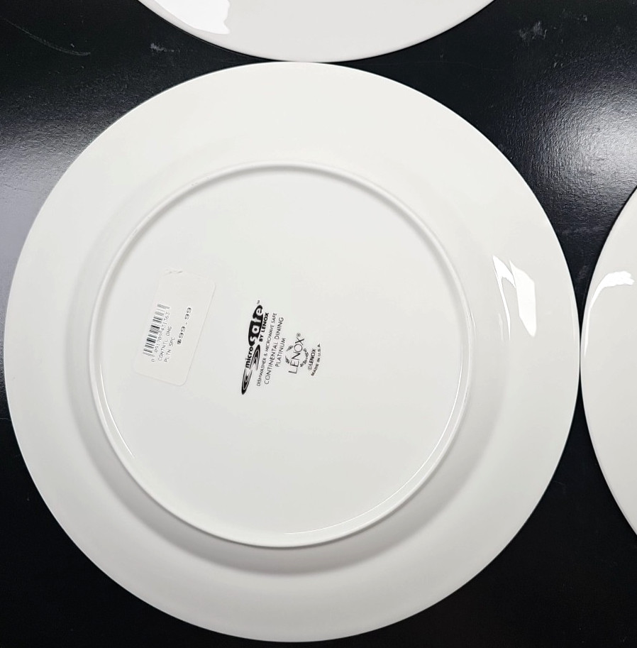 4 Lenox Continental Dining Platinum Dinner Plates Set Elegant Serving Dishes Lot