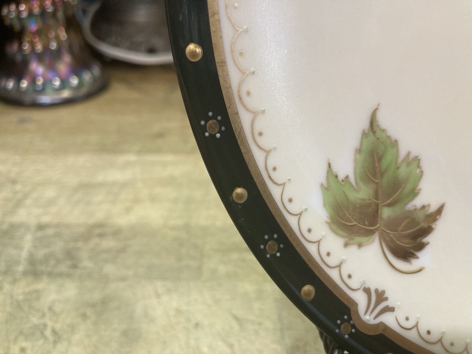 Lovely Antique Hand Painted Plate / C A France / Pickard China / Fall Leaves
