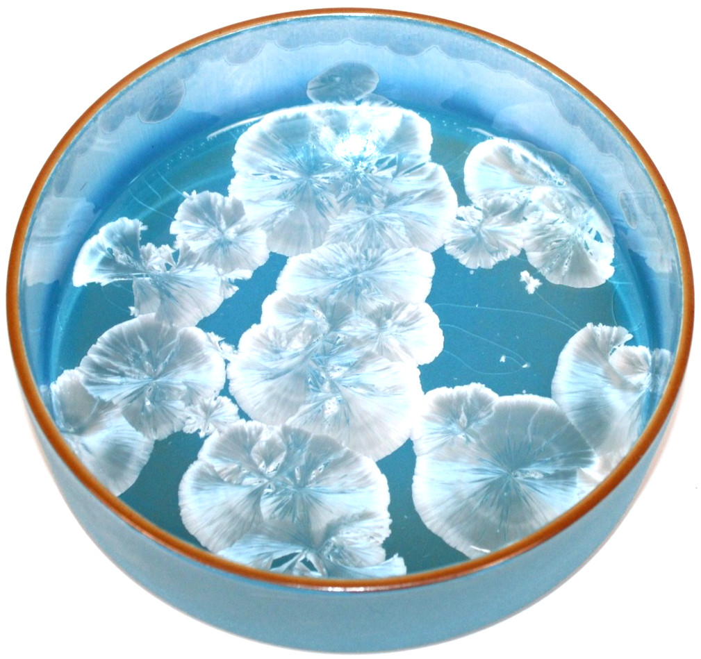 Studio RAW Amsterdam Crystalline Glaze Bowl 7.5″ Blue Art Pottery Handmade Dutch