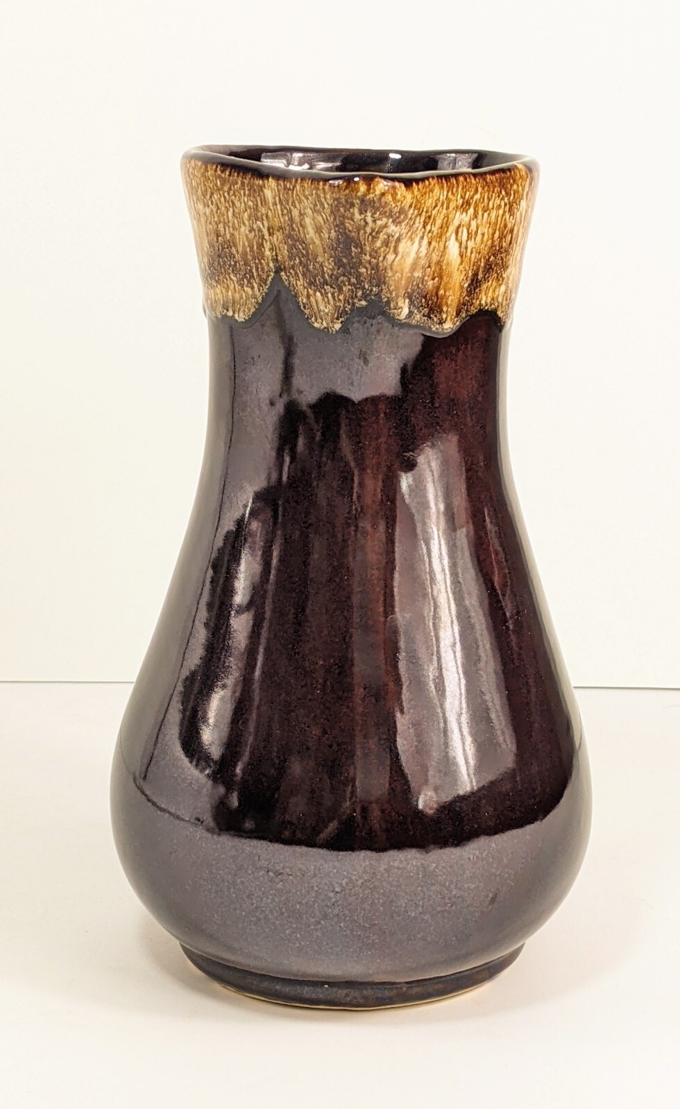 Roseville Brown Drip Glaze PITCHER Vase Jug 9″ RRP Robinson Ransbottom Pottery