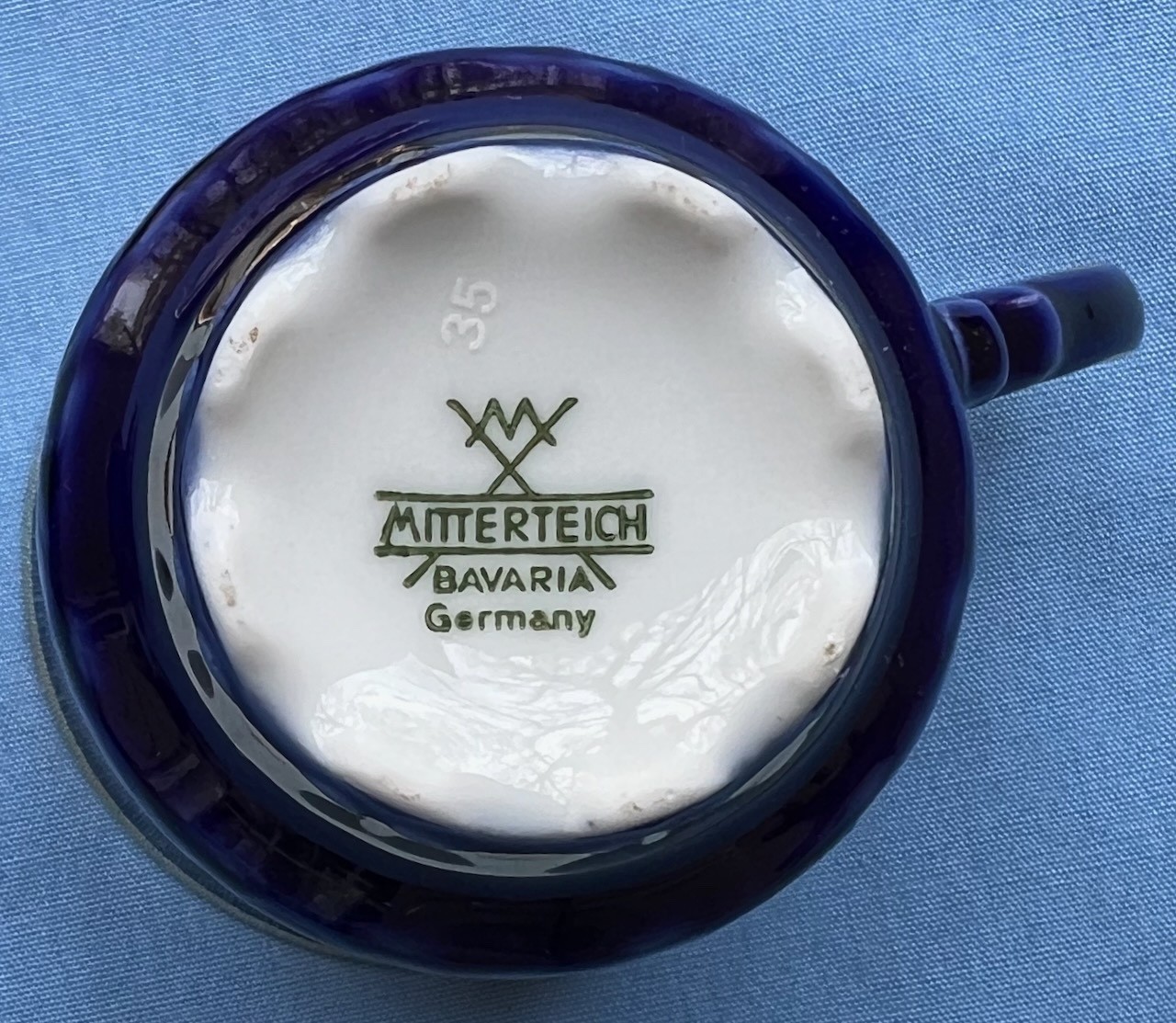 4 Mitterteich Bavaria Cobalt Echt Gold Wildflowers Demitasse Cup & Saucer Sets