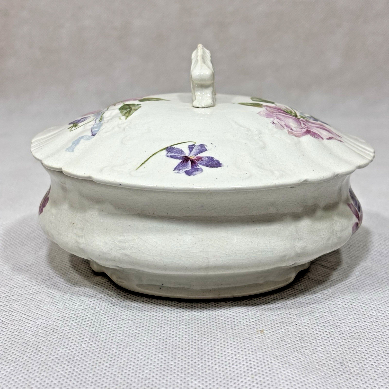 Vintage Ceramic Floral Covered Dish