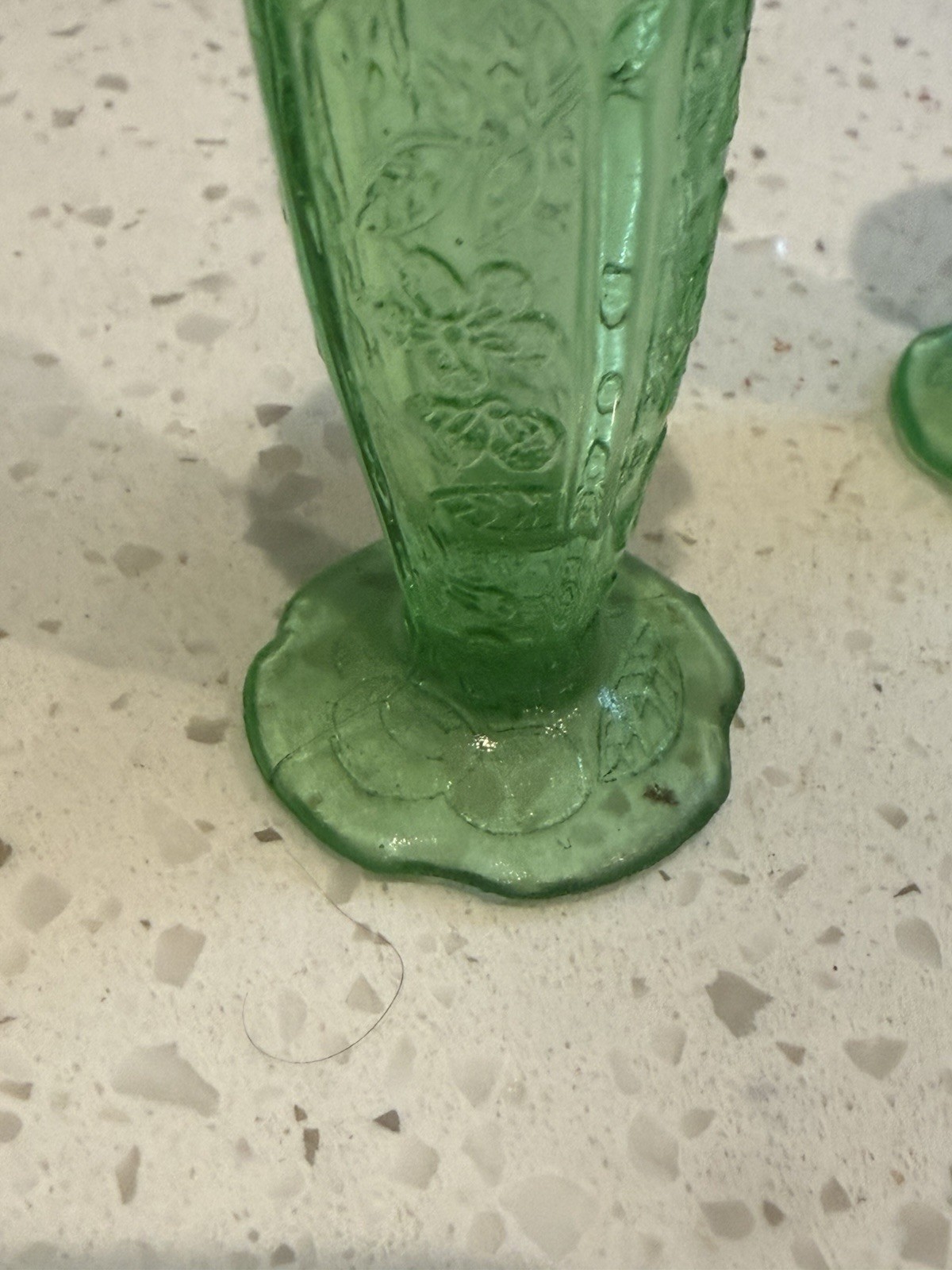 Jeannette Cherry Blossom Green Salt And Pepper Shakers Depression Glass