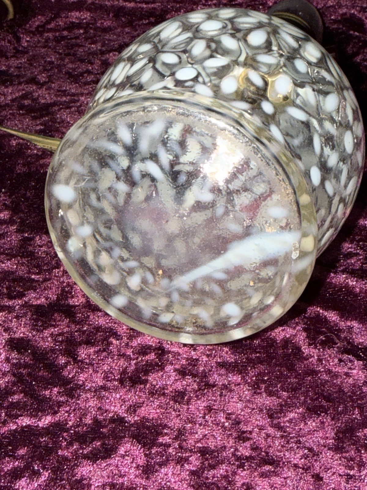 antique Victorian Hobbs Glass Lamp Snowflake Clear Converted Oil 1890s