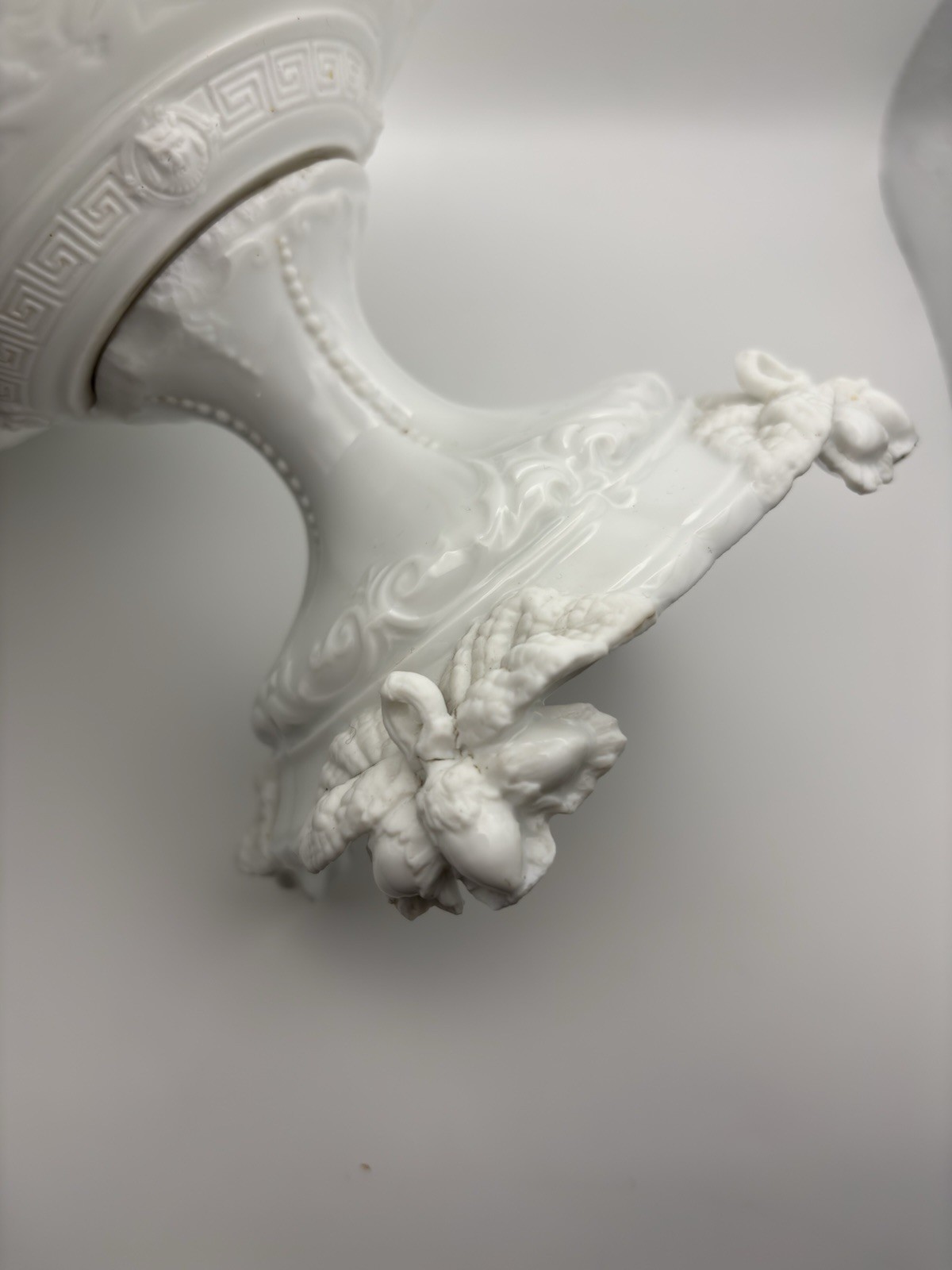 Jean Pouyat Limoges JPL White Porcelain Footed Compote Tazza 8.75″