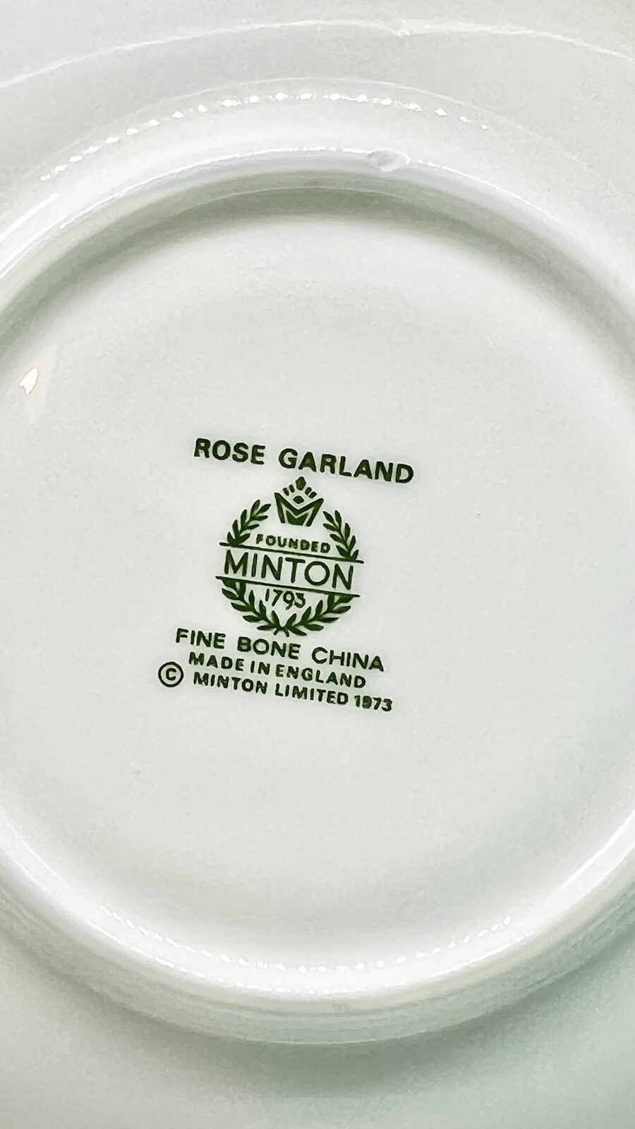 Minton Rose Garland Cup & Saucer Fine Bone China England 1973 Pink Floral