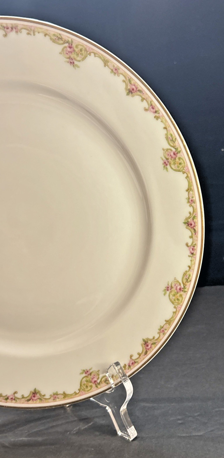 1930s Theodore Haviland Limoges PLATES Pink Rose Scrolls Gold Trim REPLACEMENT