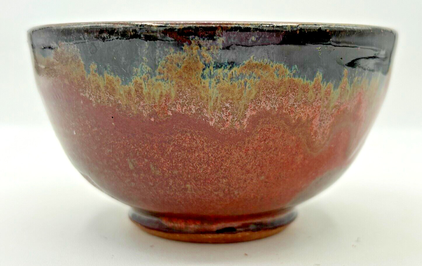 Stoneware Snack Bowls Firewood Kiln Glaze Set of 3 Wheel Thrown Studio Art