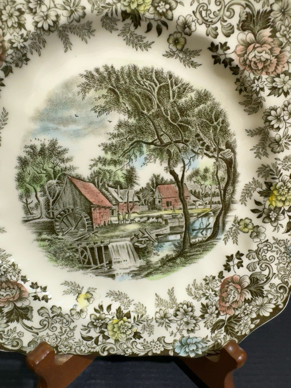 Johnson Bros Mill Stream Square Salad Plate 7.75” Made In England Transferware