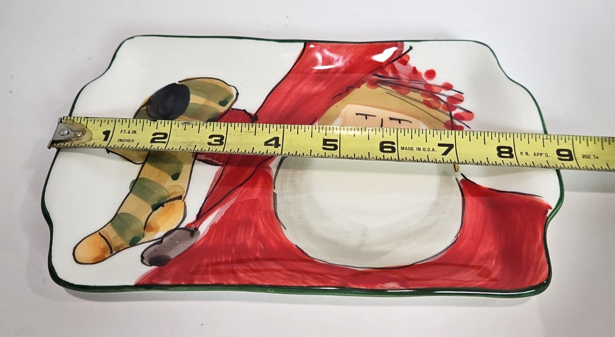 Vietri Old St Nick Small Rectangular 8.5″ x 5.5″ Plate/Tray Osn-7818 ITALY