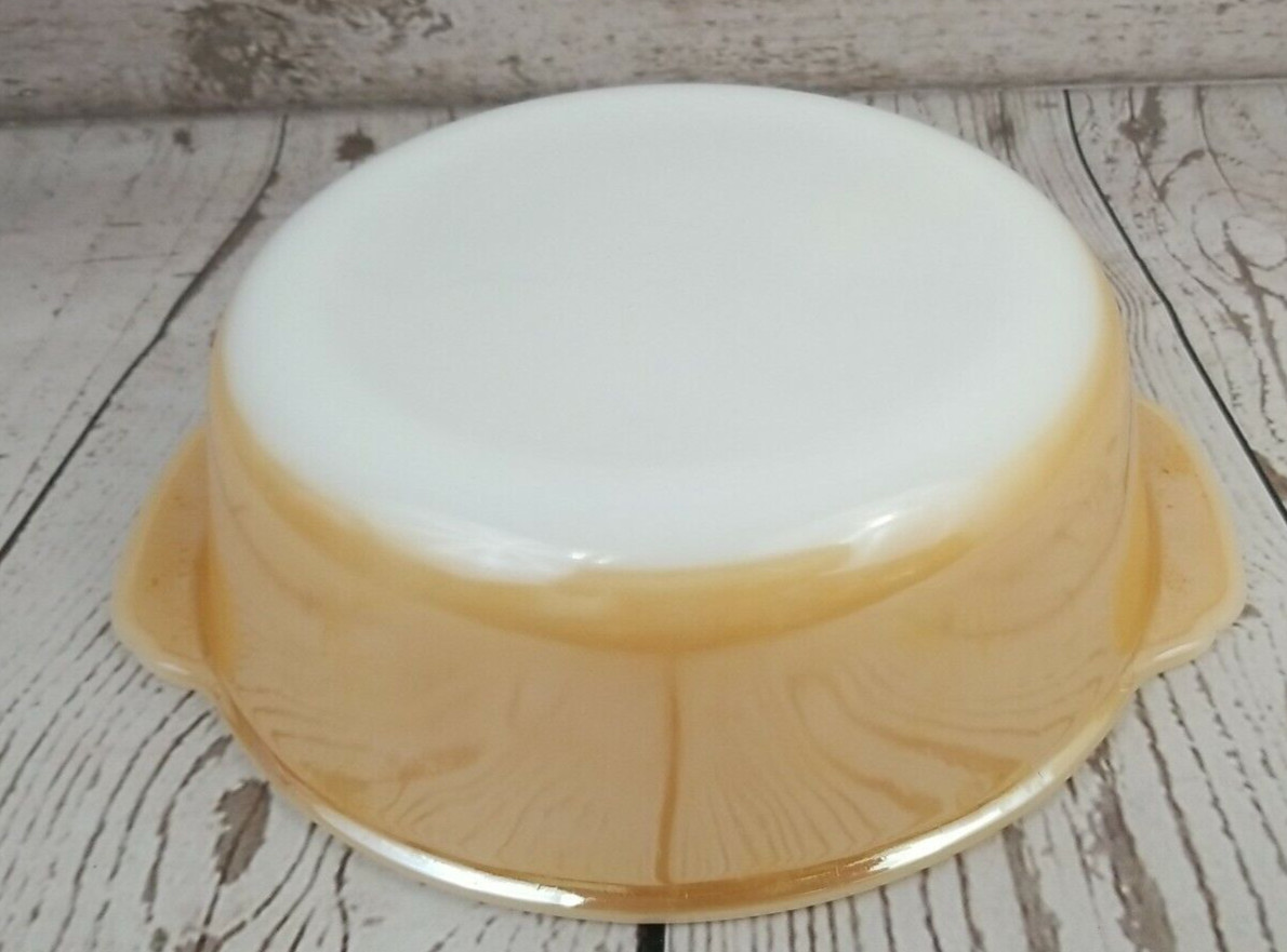 Peach Luster Casserole Fire King 1.5 qt Round Made in USA 8 in x 2.5 Deep #7